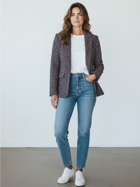 J. Crew Navy Tweed going out Jacket blazer sz 8